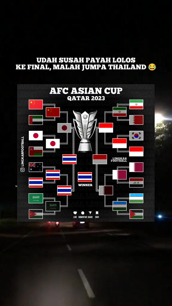  这位网友硬是把亚洲杯预测成了东南亚老虎杯